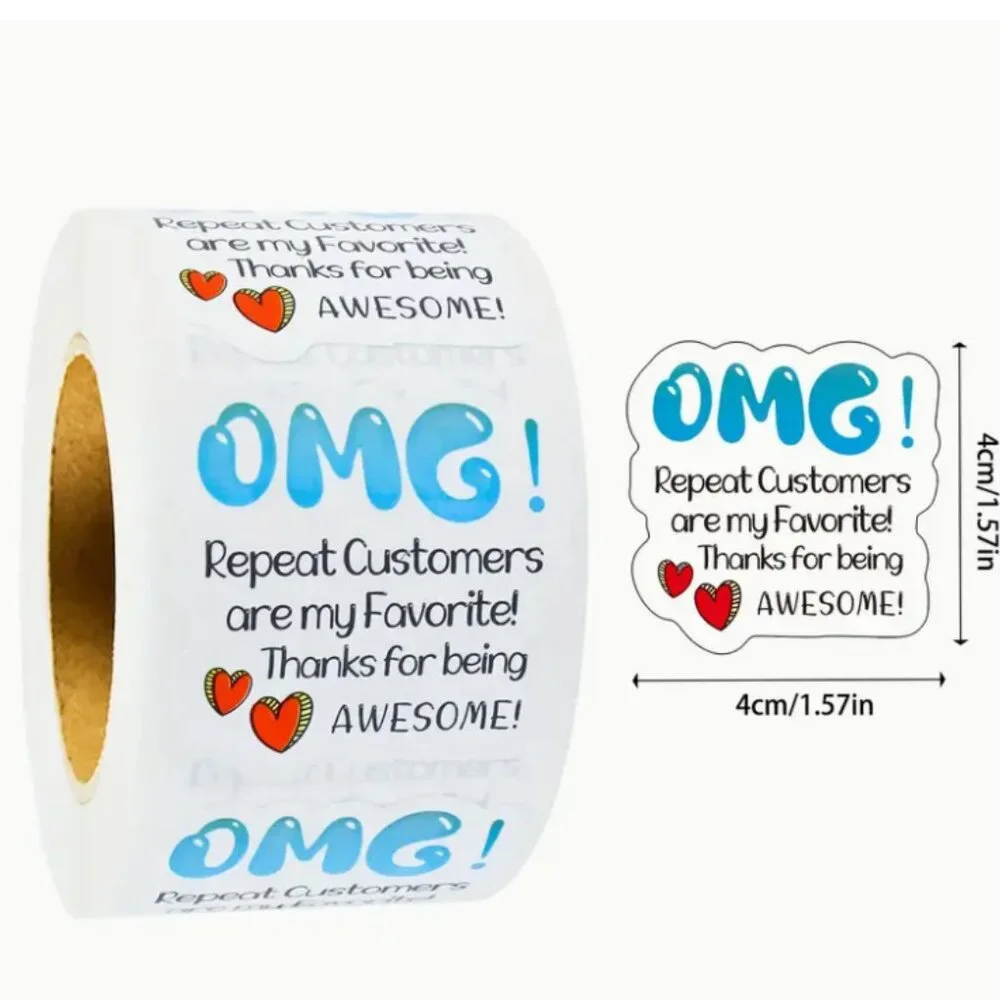 Thank You Stickers OMG Repeat Customers 20ct. (Bundle purchase only)